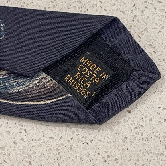 Colours by Alexander Julian 100% Silk Tie - Dark Gray with Floral Accents - Picture 3 of 7